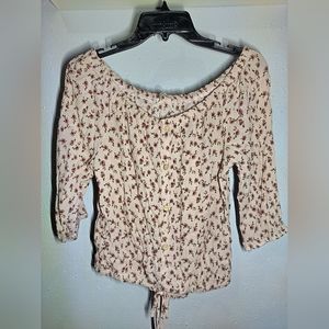 Wild Love Pink Flowery Top Size L